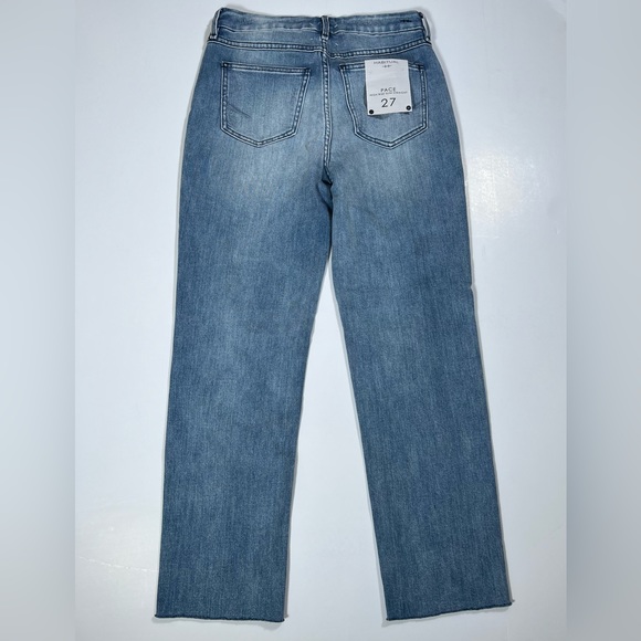 Habitual Pace High Rise Slim Straight Jeans 27 Light Wash Cropped Slit Hem - Picture 9 of 16